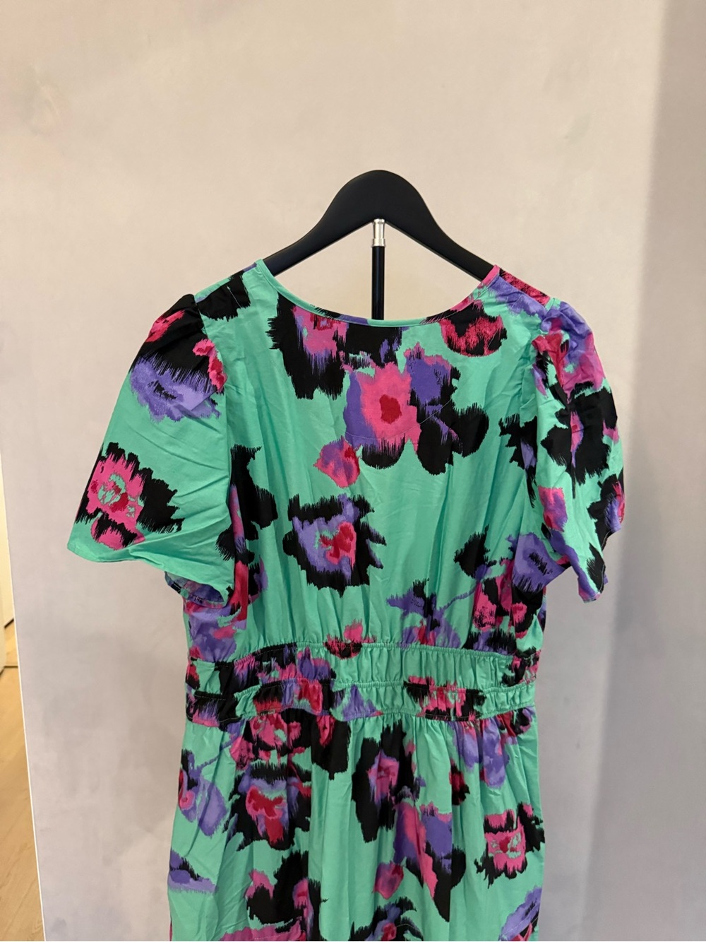 Anthropologie Turquoise Abstract Floral Maxi Dress - Picture 6 of 6